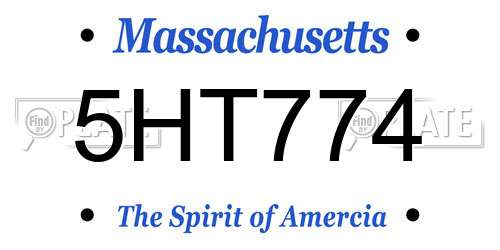 5HT774 Massachusetts License Plate
