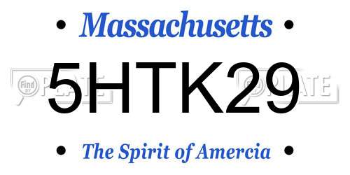 5HTK29 Massachusetts License Plate