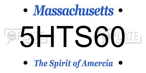 5HTS60 Massachusetts License Plate