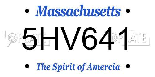5HV641 Massachusetts License Plate
