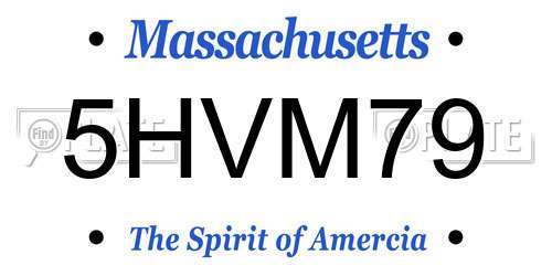 5HVM79 Massachusetts License Plate