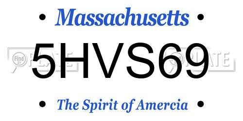 5HVS69 Massachusetts License Plate