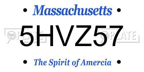 5HVZ57 Massachusetts License Plate
