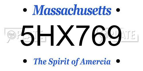 5HX769 Massachusetts License Plate