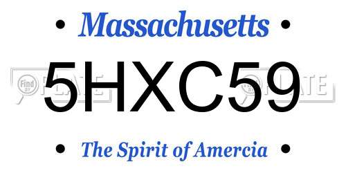 5HXC59 Massachusetts License Plate
