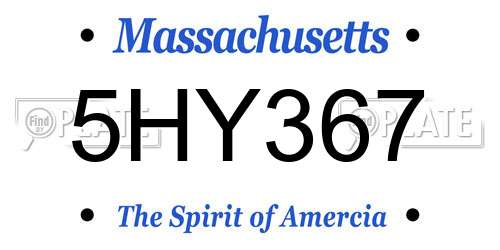 5HY367 Massachusetts License Plate