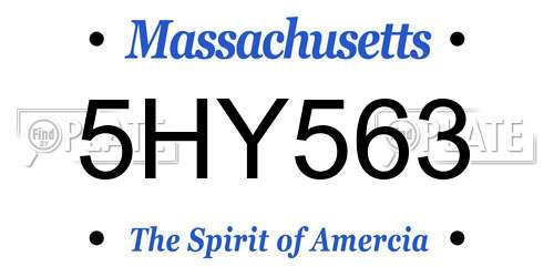5HY563 Massachusetts License Plate