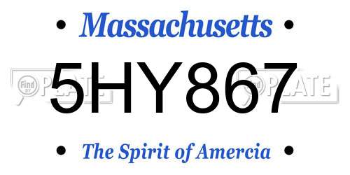 5HY867 Massachusetts License Plate