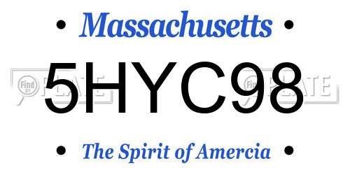 5HYC98 Massachusetts License Plate