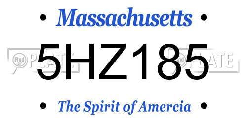 5HZ185 Massachusetts License Plate