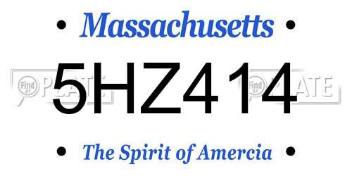 5HZ414 Massachusetts License Plate