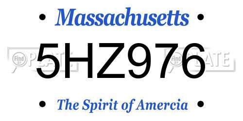5HZ976 Massachusetts License Plate