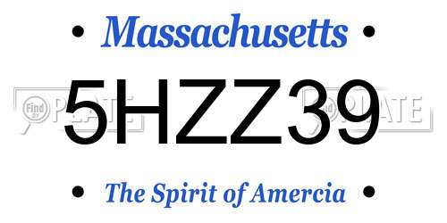 5HZZ39 Massachusetts License Plate