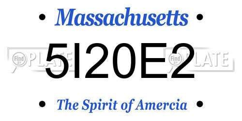 5I20E2 Massachusetts License Plate