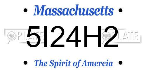 5I24H2 Massachusetts License Plate