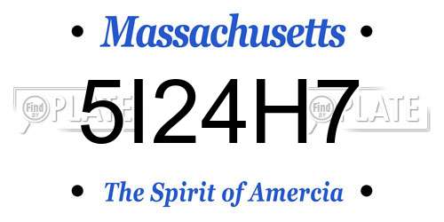 5I24H7 Massachusetts License Plate