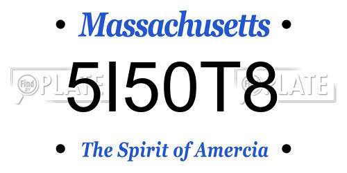 5I50T8 Massachusetts License Plate
