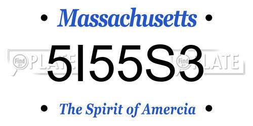 5I55S3 Massachusetts License Plate