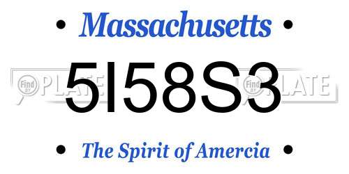 5I58S3 Massachusetts License Plate