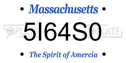 5I64S0 Massachusetts License Plate