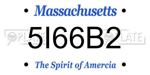 5I66B2 Massachusetts License Plate