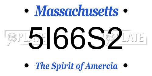 5I66S2 Massachusetts License Plate