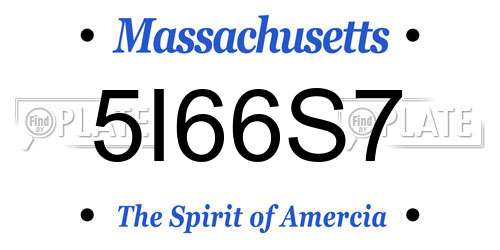 5I66S7 Massachusetts License Plate