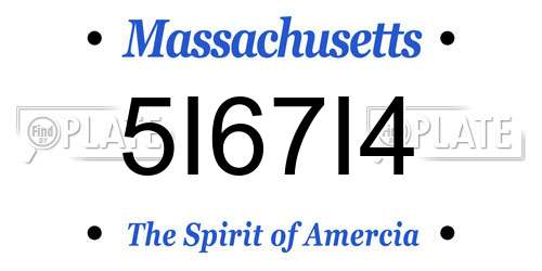 5I67I4 Massachusetts License Plate