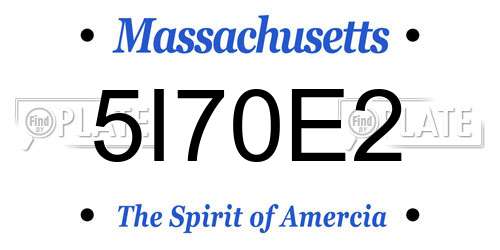 5I70E2 Massachusetts License Plate