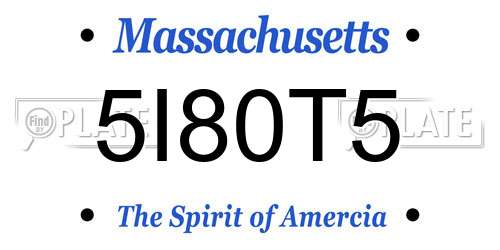 5I80T5 Massachusetts License Plate