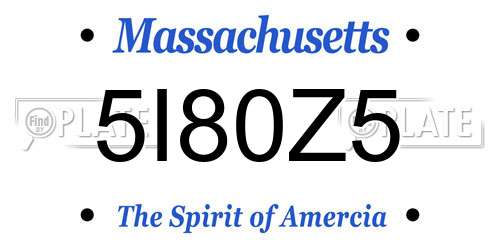 5I80Z5 Massachusetts License Plate