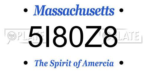 5I80Z8 Massachusetts License Plate