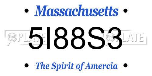 5I88S3 Massachusetts License Plate