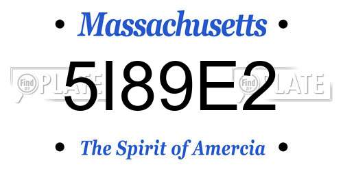 5I89E2 Massachusetts License Plate