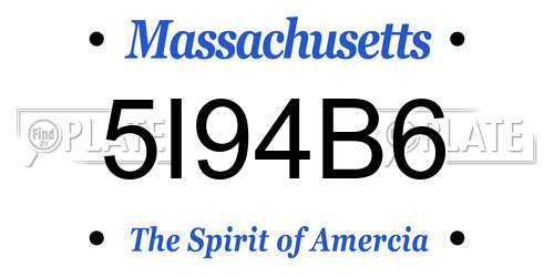 5I94B6 Massachusetts License Plate