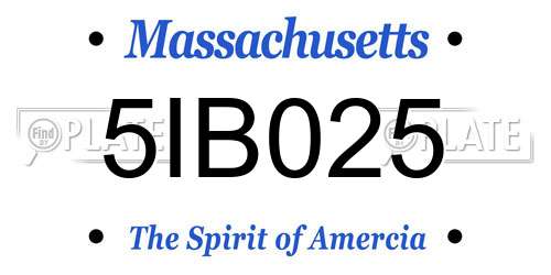 5IB025 Massachusetts License Plate