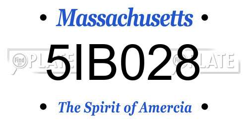5IB028 Massachusetts License Plate