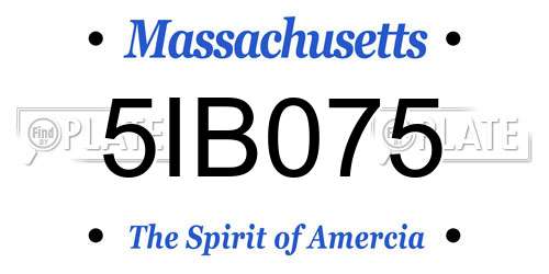 5IB075 Massachusetts License Plate