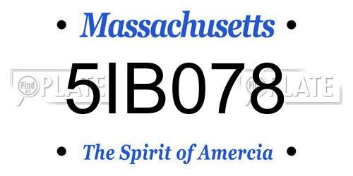 5IB078 Massachusetts License Plate