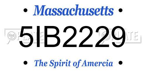 5IB2229 Massachusetts License Plate