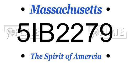 5IB2279 Massachusetts License Plate