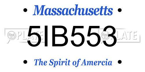 5IB553 Massachusetts License Plate