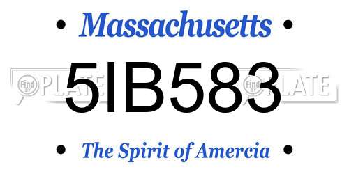 5IB583 Massachusetts License Plate