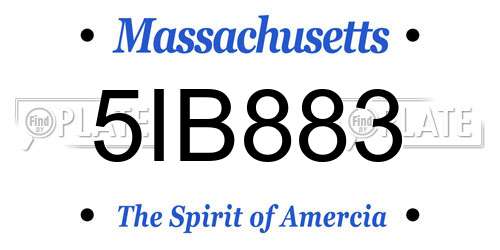 5IB883 Massachusetts License Plate