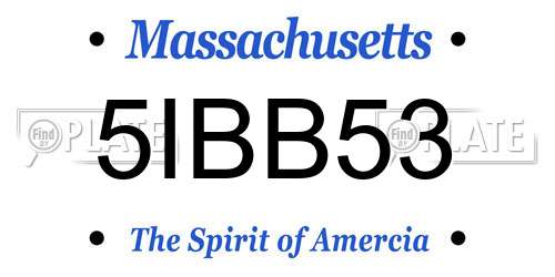 5IBB53 Massachusetts License Plate