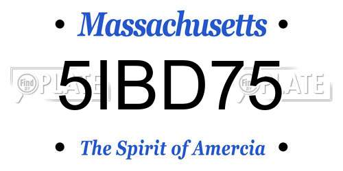 5IBD75 Massachusetts License Plate