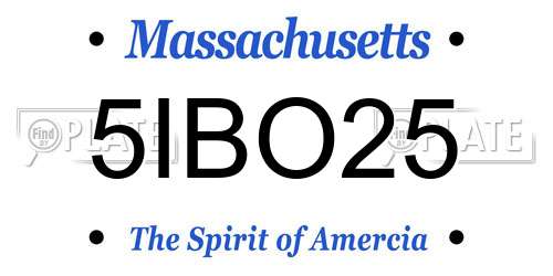 5IBO25 Massachusetts License Plate