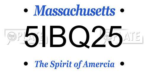 5IBQ25 Massachusetts License Plate