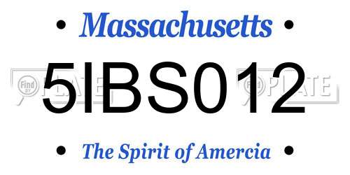 5IBS012 Massachusetts License Plate