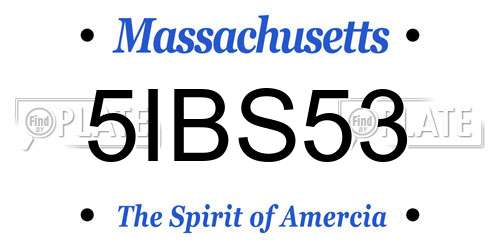 5IBS53 Massachusetts License Plate